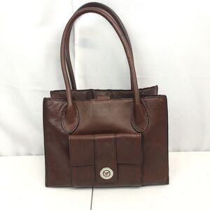 Wilsons Leather Brown Handbag Purse Double Handles Multi Pockets Vintage Bag